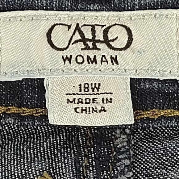Cato Women's Medium Rise Classic Straight Leg Denim Blue Jeans Size 18W - Picture 10 of 12